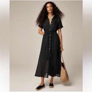 J Crew Dress 0P Cerise Shirtdress Black